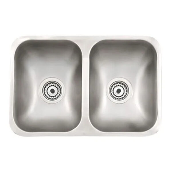 Bacha Cocina Doble Bajo Mesada 57x37x18 Acero Mi Pileta 304