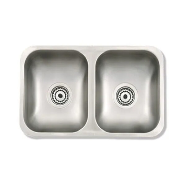 Bacha Cocina Doble Bajo Mesada 57x34x18 Acero Mi Pileta 344