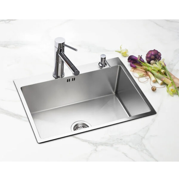 Bacha Lujo Cocina Acero Mi Pileta Etna 715 + Dosificador