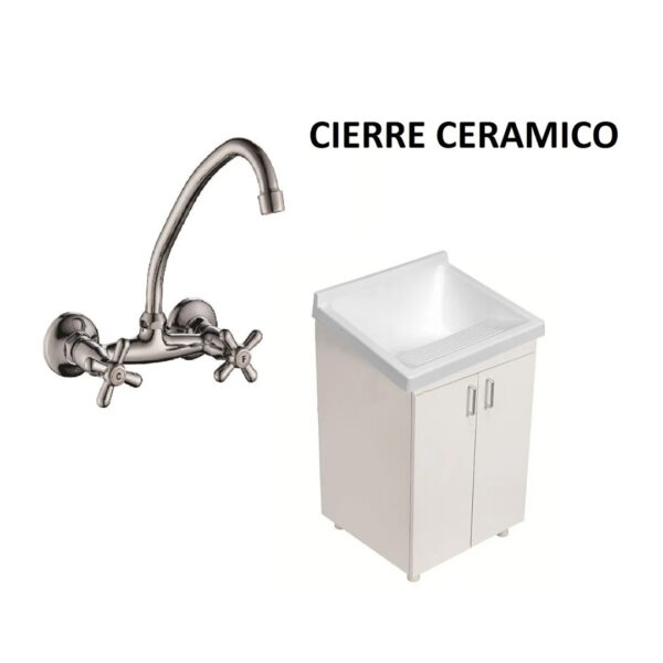 Bacha Pileta Lavar + Mueble Lavadero Ferrum + Griferia