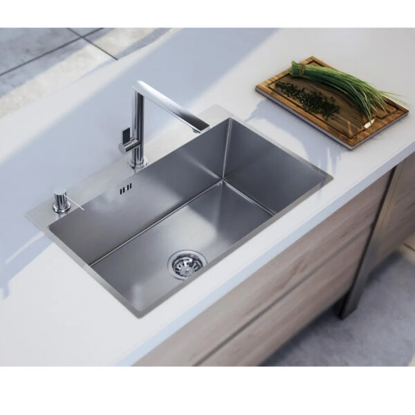 Bacha Cocina Lujo Mi Pileta 718 E Sobre Mesada Acero - Imagen 2