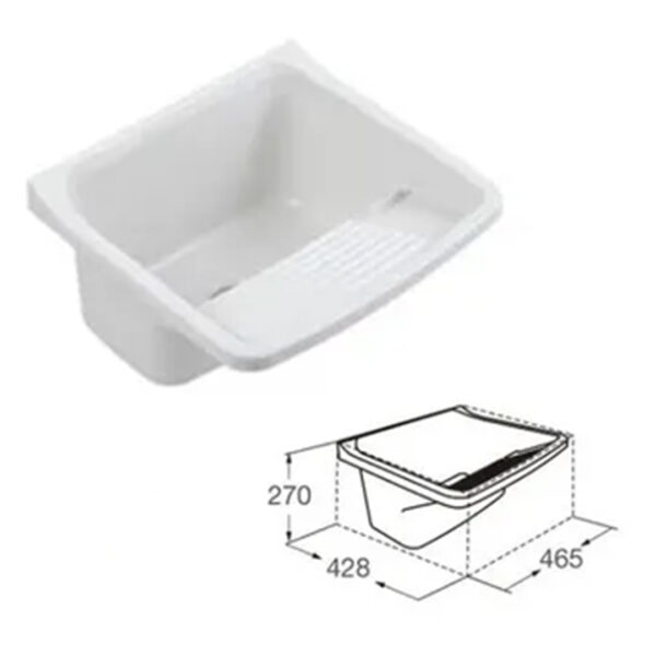 Griferia Canilla Cocina Lavadero Ceramico + Pileta Pvc 15 Lt - Imagen 2