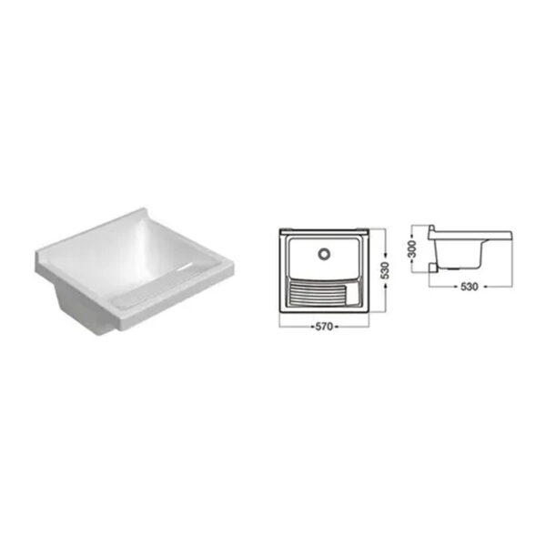 Griferia Canilla Cocina Lavadero Ceramico + Pileta Pvc - Imagen 3