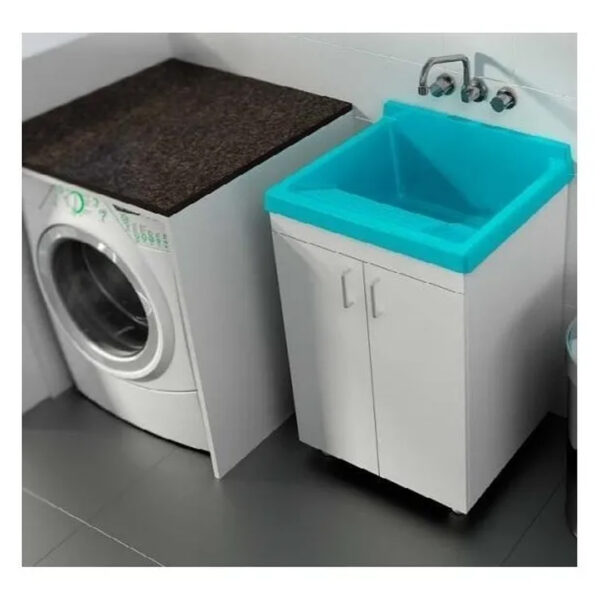 Bacha Pileta Lavar + Mueble Lavadero Ferrum + Griferia - Imagen 2