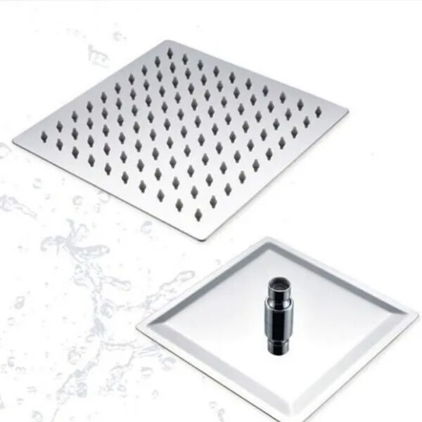 Flor Ducha Duchon Grande Metal Cuadrada 25 X 25+ Caño 28cms