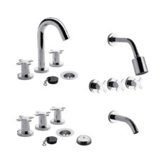 Juego Griferia Fv Alerce Ducha+ Lavatorio+bidet Ceramico D7