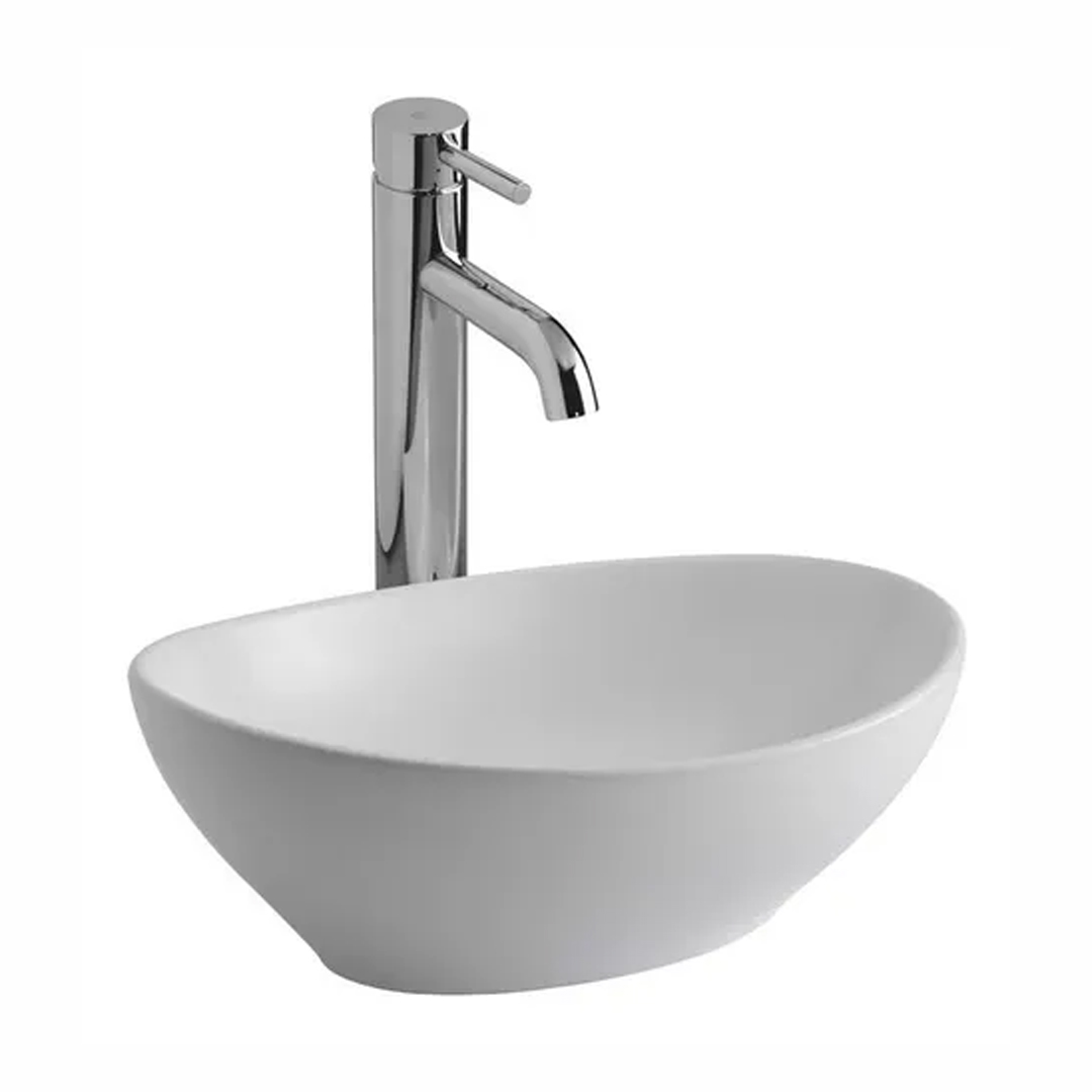 Bacha Ferrum Tori Lk060 Cuenco Ovalada Blanco 40x34 Apoyo