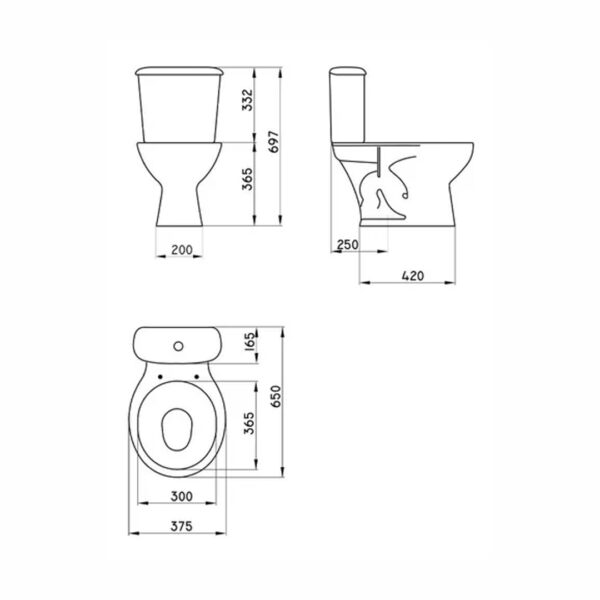 Sanitarios Ferrum Inodoro Lgo + Mochila + Bidet+ Envio Caba - Imagen 2