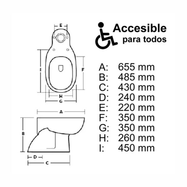 Combo Baño Discapacitados Inodoro Alto + Mochila + Bidet - Imagen 3