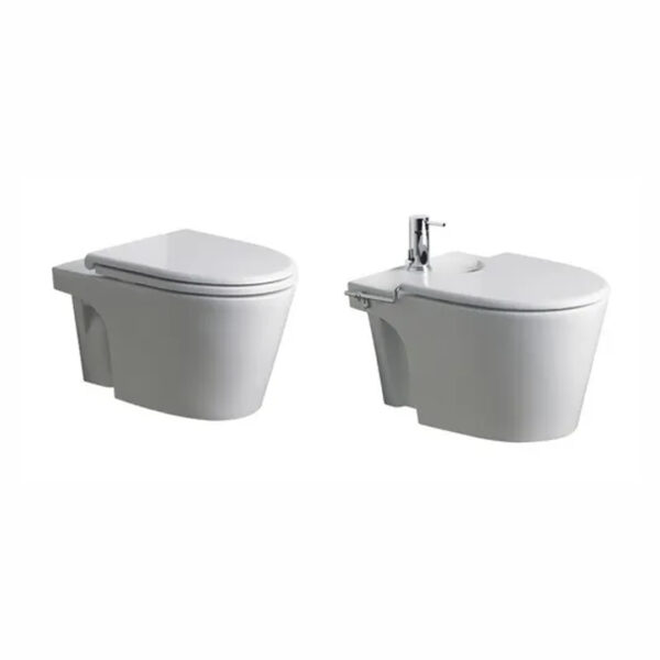 Combo Baño Inodoro Marina De Colgar Ferrum + Bidet + Tapas - Imagen 3