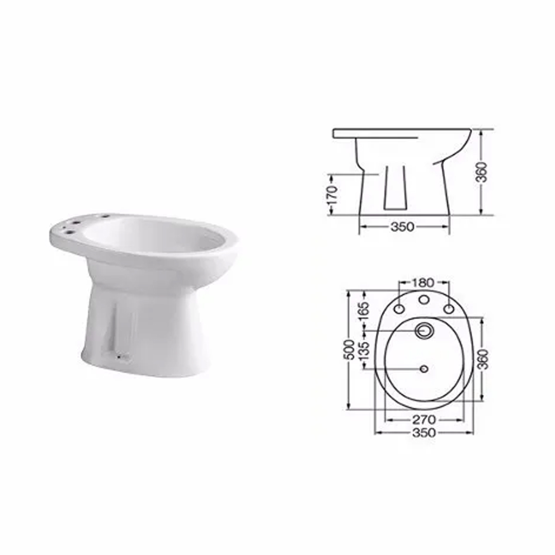 Combo Baño Ferrum Andina Inodoro Mochila Bidet Baño - Imagen 2