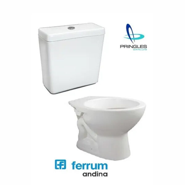 Juego De Baño Inodoro Ferrum + Bidet + Mochila + Griferia Fv - Imagen 2