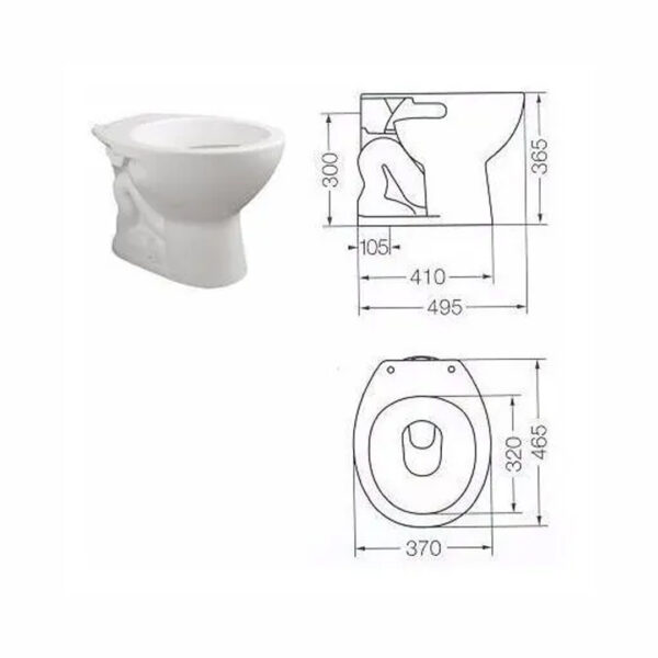 Juego De Baño Inodoro Ferrum Andina + Mochila Loza + Bidet - Imagen 3