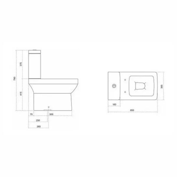 Juego De Sanitarios Loza Baño Cuadrado Moderno Minimalista - Imagen 5