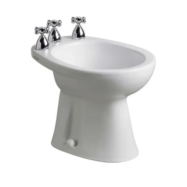 Bidet Ferrum Andina P/ Grifería 3 Agujeros Loza Blanco - Imagen 2