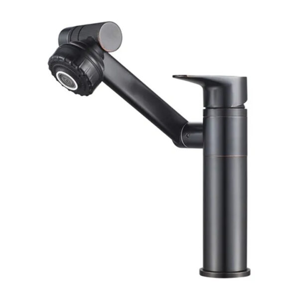 Griferia Monocomando Retractil Giratoria Black Negra Ollas