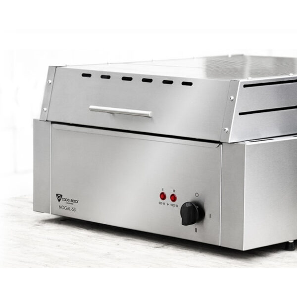 Parrilla Electrica + Tapa Tst Nogal 53 Acero Inox 1500 W