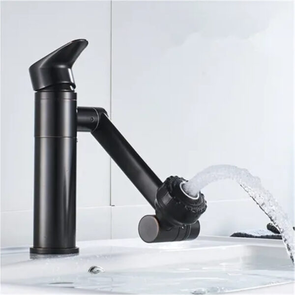 Griferia Monocomando Retractil Giratoria Black Negra Ollas - Imagen 3