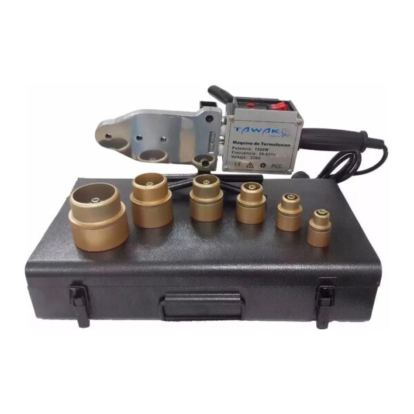Termofusionadora 1500w 6 Boquillas + Maletín Agua Gas Tawak