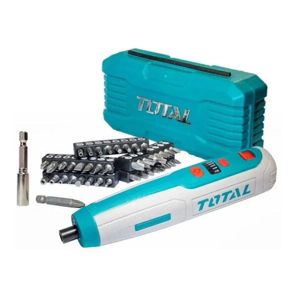 Atornillador Inalámbrico Total 4v Estuche Puntas Bateria Usb
