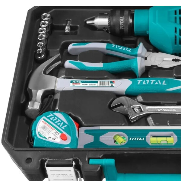 Kit Taladro Total 650w 13mm + 101 Accesorios Herramientas - Imagen 2