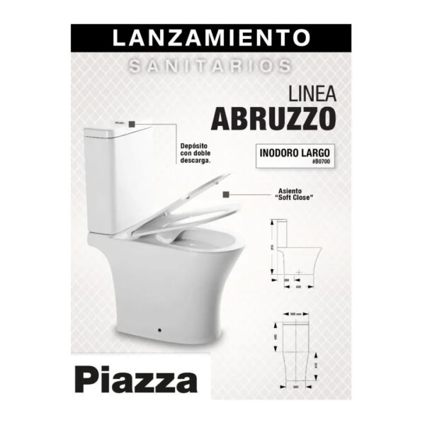 Juego Baño Sanitarios Piazza Abruzzo Inodoro Mochila Bidet - Imagen 2
