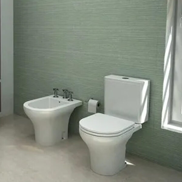 Juego De Baño Ferrum Veneto Inodoro Mochila Bidet Tapa - Imagen 2