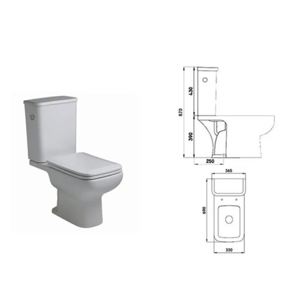 Combo Trento Ferrum Bidet Inodoro Largo Deposito Apoyo Tapa - Imagen 3