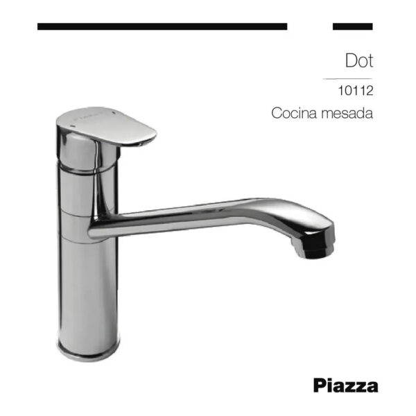 Griferia De Cocina Monocomando Piazza Dot 10112 Cromo