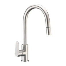 Grifo de cocina monocomando Peirano Vigo 30-132 extensible acero inoxidable acabado pulido