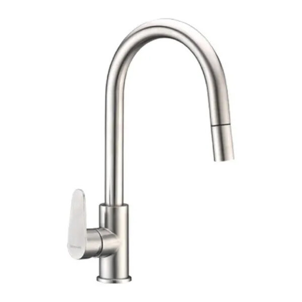 Grifo de cocina monocomando Peirano Vigo 30-132 extensible acero inoxidable acabado pulido