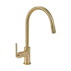 Griferia Monocomando Cocina Peirano Fabric Gold Oro Flexible