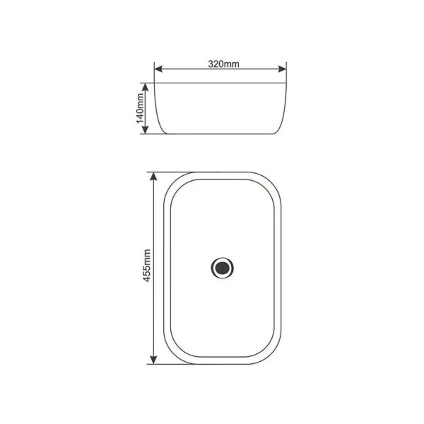 Bacha Baño Black De Apoyar Piazza 455x320x140mm A426 Negro - Imagen 2