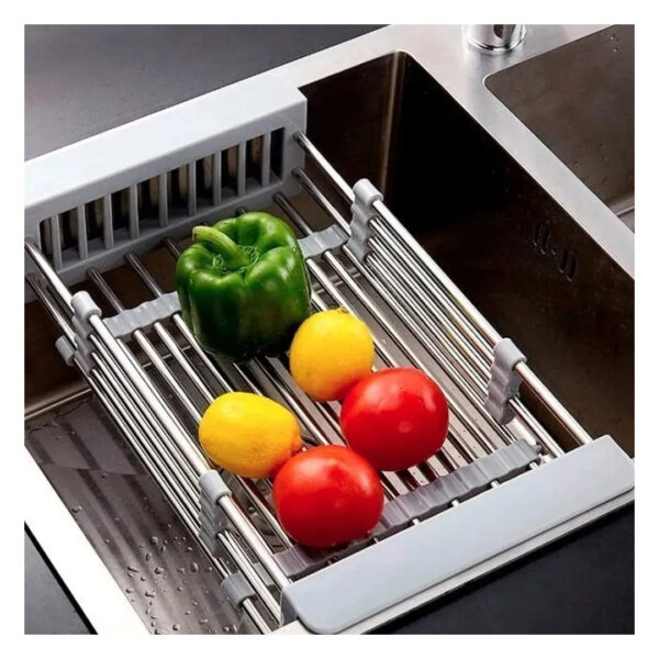 Escurridor Seca Platos Extensible Bacha Cocina Frutas - Imagen 4
