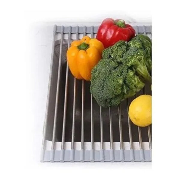 Secaplatos Escurridor Enrollable Bacha Tender Silicona Acero - Imagen 4