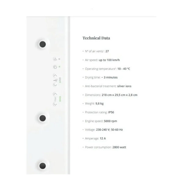 Panel Secador Corporal Sin Esfuerzo Aire Escocesa Valiryo - Imagen 4