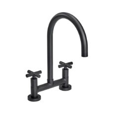 Grifo de cocina doble comando Peirano Black Velvet 51-190 negro acabado mate