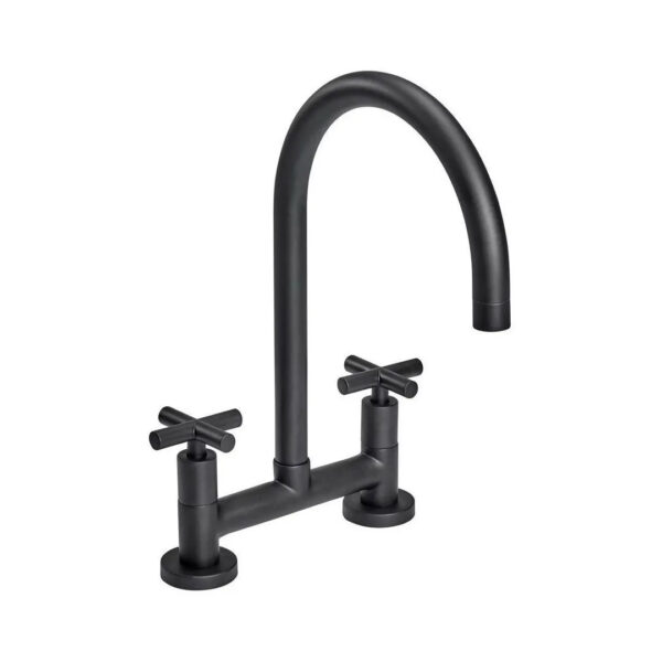 Grifo de cocina doble comando Peirano Black Velvet 51-190 negro acabado mate