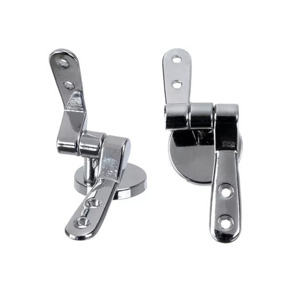 Set Repuesto Bisagras Herrajes Metal Asiento Tapa Inodoro Color Plateado
