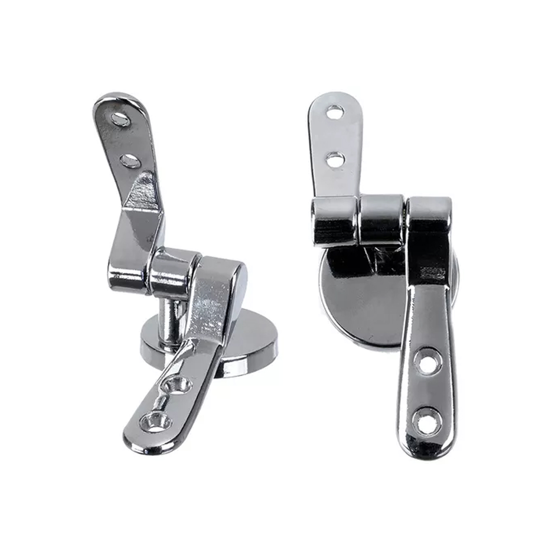 Set Repuesto Bisagras Herrajes Metal Asiento Tapa Inodoro Color Plateado