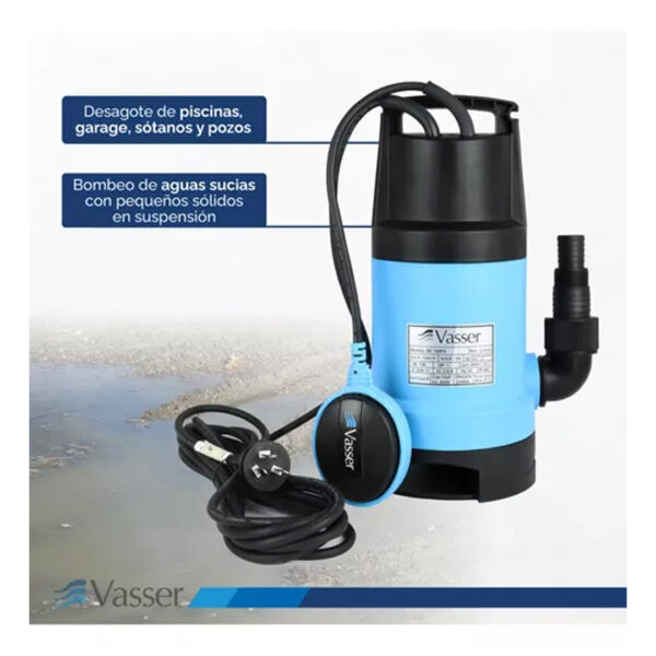 Bomba Desagote Agua Sucia Vasser - Motorarg De750ps 750 Watts - Imagen 2