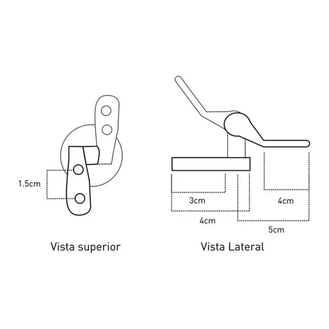 Set Repuesto Bisagras Herrajes Metal Asiento Tapa Inodoro Color Plateado - Imagen 3