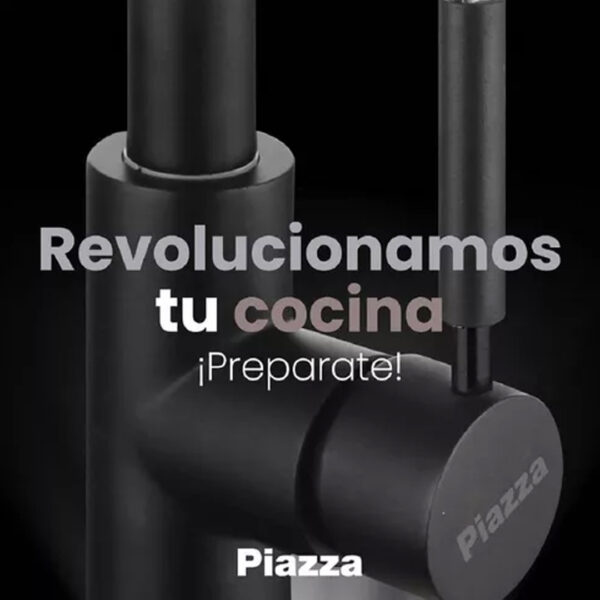 Piazza grifería cocina monocomando gourmet rociador negro - Imagen 3