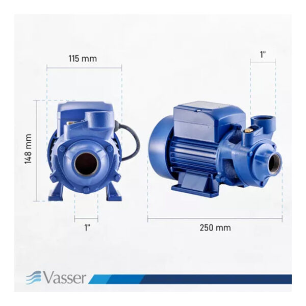 Bomba Periferica Motorarg Vasser Qb60 0,5hp Eleva 24mts 220v Color Azul Fase eléctrica Monofásica Frecuencia 50 Hz - Imagen 5
