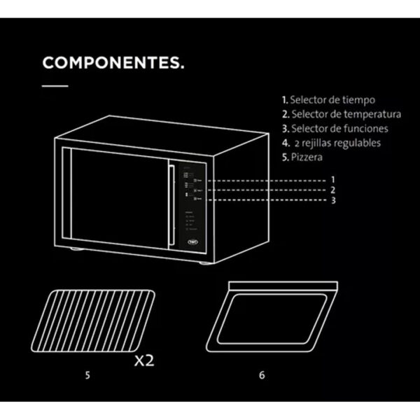 Horno Tst Electrico De Apoyar Attivo 45l Con Convector Inox Color Plateado - Imagen 4