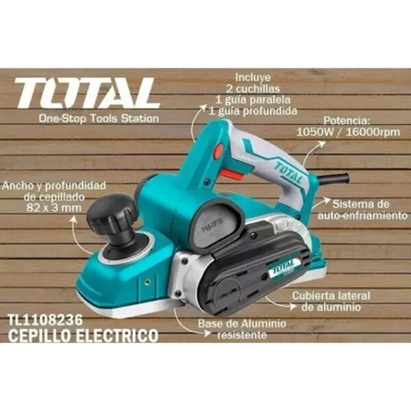 Cepillo eléctrico de mano Total Industrial TL1108236 82mm 220V - 240V turquesa - Imagen 4