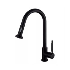 Piazza grifería cocina monocomando gourmet rociador negro
