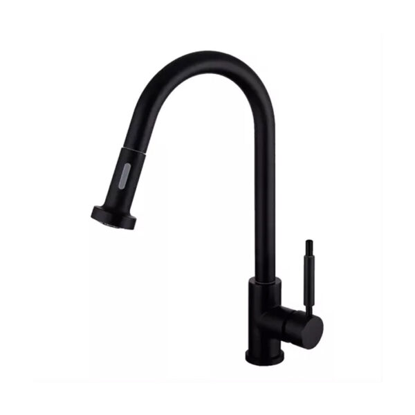 Piazza grifería cocina monocomando gourmet rociador negro