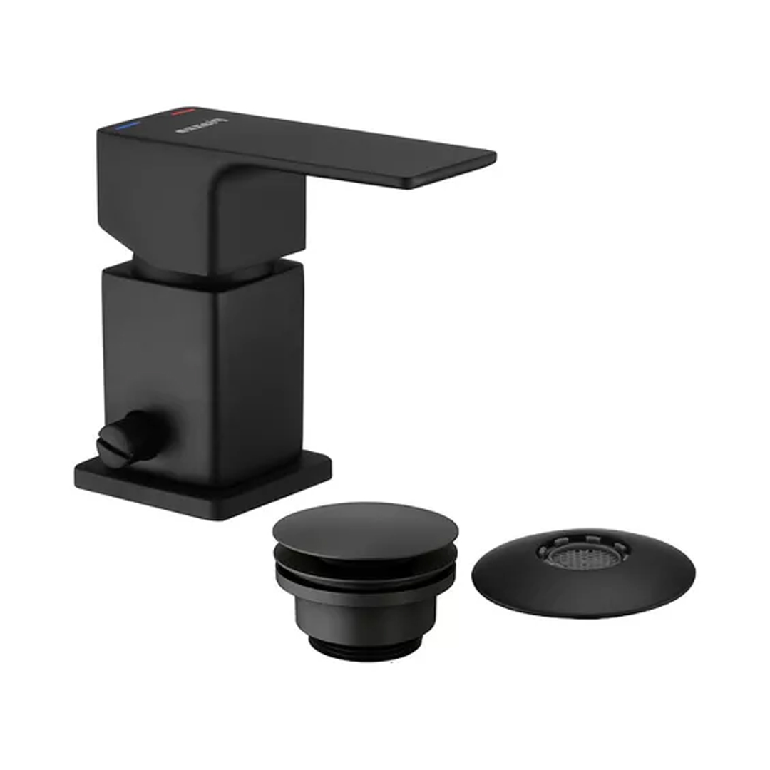 Grifería Bidet Monocom Baño Piazza Arq Negro Canilla Transfe