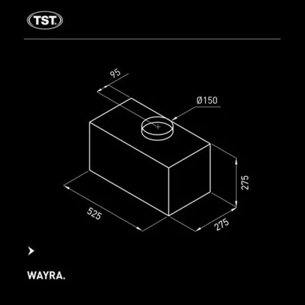 Campana Cocina Extractor De Pared Wayra 53 Cm Embutir Tst Mm Color Acero - Imagen 2